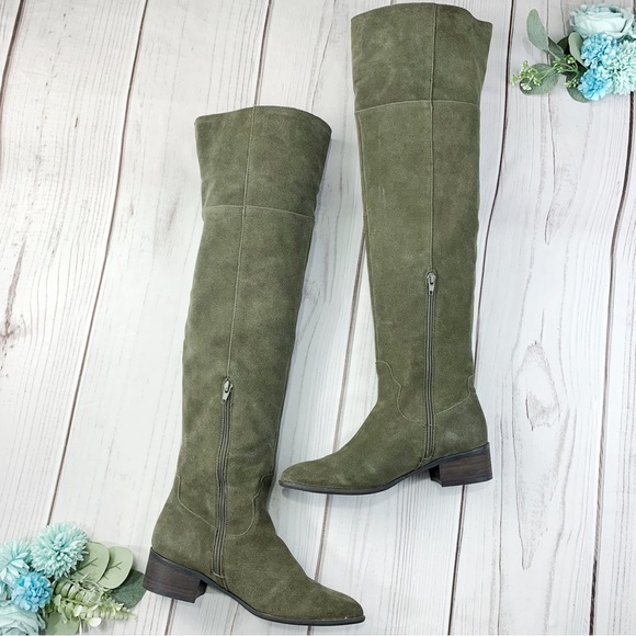 Steve Madden Olive Suede Over the Knee Boots - Picture 2 of 16